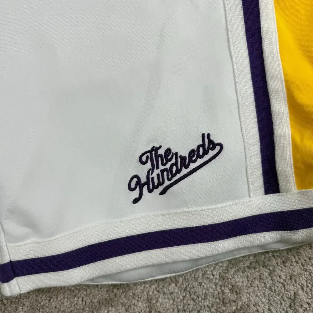 The Hundreds Basketball Shorts Size XL Purple Yellow Lakers Colorway Streetwear